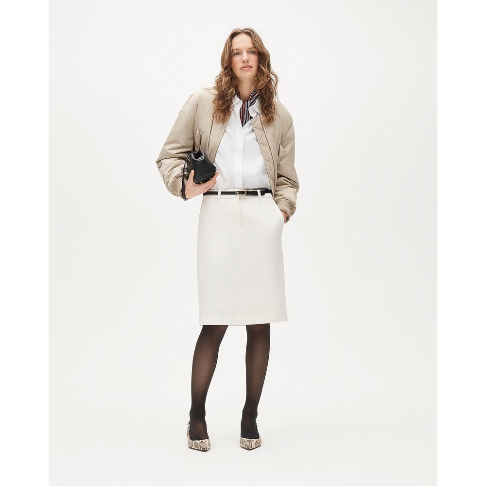 J CREW Trouser pencil skirt in four-season stretch NWT size 4 white